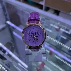 Luxury Women's Purple Leather Strap Watch